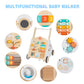 Twefex Wooden Baby Walker - Baby Push Walker With Music Box - Toddler Walker Push Toy With Adjustable Speed - Learning Activity