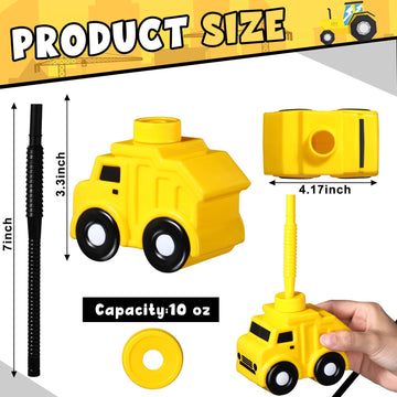 Tanlade Construction Truck Cups Set Truck Party Plastic Cups Bulk Construction Birthday Party Supplies Construction Themed Party