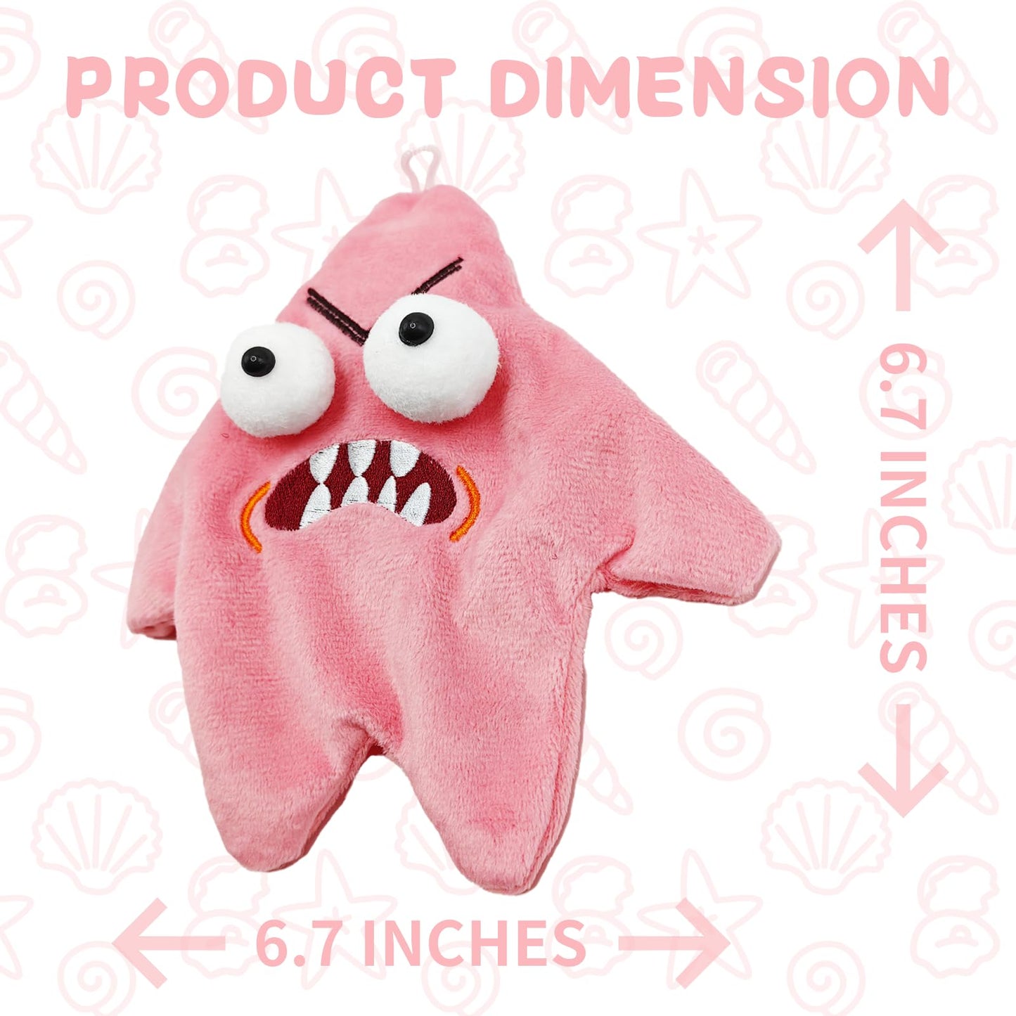 Diiarin Angry Starfish Toy Moving Angry Star Plush Doll, Angry Star Toy, Angry Star Face Plush, Angry Star Car Plush, Moving Sta