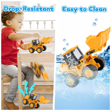 Toddler Toys for Ages 2-4, Kids Toys for 2 3 Year Old Boy Girls,Dump Truck Cement Mixer Excavator Toy Cars Set, BPA Free, Phthal