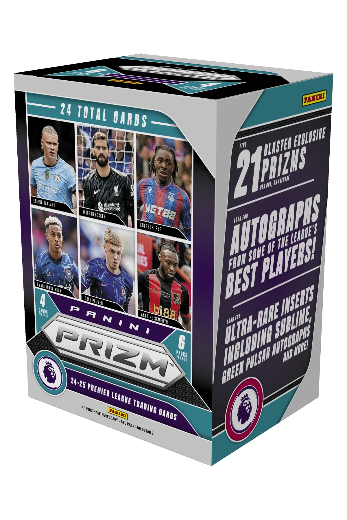 2024-25 Panini Prizm Premier League Blaster Box - EPL Soccer Trading Cards - Includes Blaster limited availability Prizms  Rookies & Inserts - Official Panini Retail Set