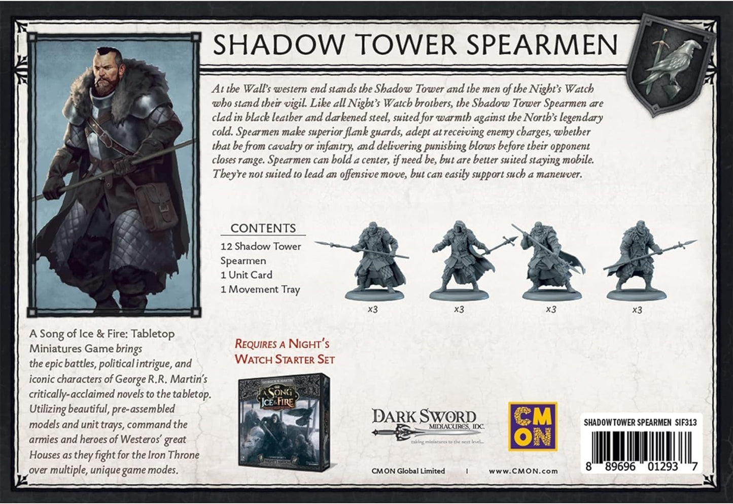 Cmon A Song Of Ice Fire Tabletop Miniatures Game Shadow Tower Spearmen Unit Box | Strategy Game For Teens Adults | Ages 14+ | 2+