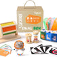 Toyssa Montessori Toys For Babies 0-6 Months, 6 In 1 Wooden Learning Educational Sensory Toys With Spinning Drum & Tissue Toys & Baby Rattle & Flash Card, Birthday Gifts For Babies Boys Girls