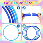 Syhood 12 Pcs Toy Color Hoop Plastic Detachable Adjustable Hoop Light Weight Exercise Fitness Equipment Toy Waist Ring for mature-themed Party  3 Sizes(Gradient Blue)