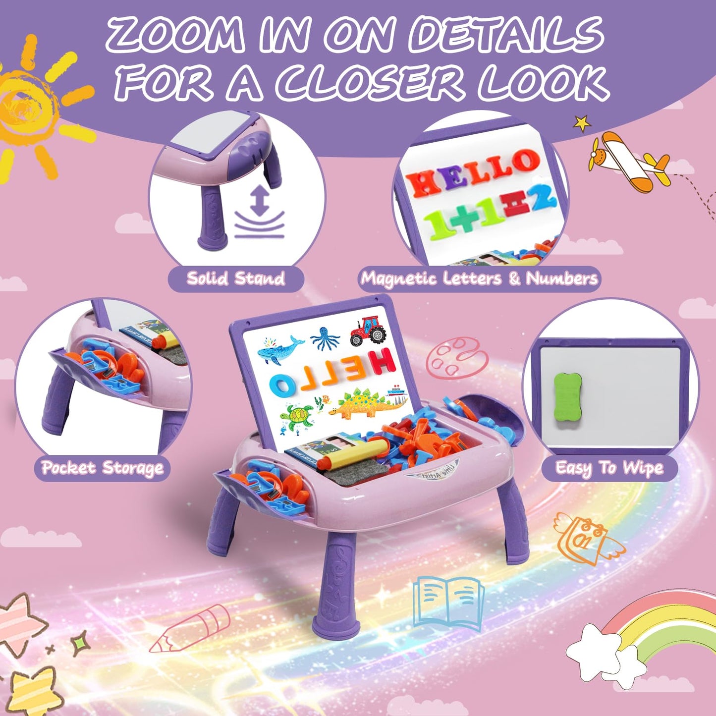 Qrytoi Drawing Board For Kids, Toddler Toys For Age 1-2 Boys Girls With Magnetic Letters And Numbers, Educational Learning Toys