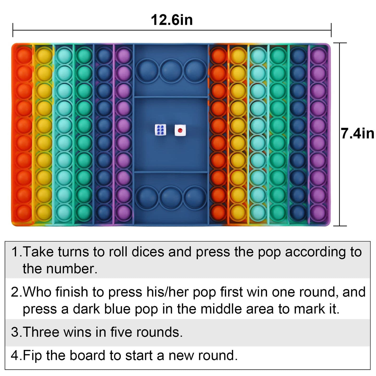 Pop Games Fidget Toy, Pop Board Math Games For Kids Family Games Multiplication Game, Autism Toys For Autistic Children, Valentines Stress Relief Toys Gifts For Girls Boys Kids Birthday Gifts
