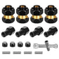 4 Pieces Brass 7mm Hex Extended Wheel Hubs Wheel Spacers Axle Extension Combiner w/Locknuts and Wrench, Compatible with Axial SC