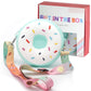 CONTRACONTACT Donut Girl Purse Party Set of 4, Kids Toys Crossbody Gift Sets in Four Colors for Girls Age 3+, Doughnut Toy Bags