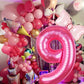 Kwuz 40 Inch Pink Number 9 Balloon, Aluminum Decor for Girls' 9th Birthday, Princess Cowgirl Theme, Model HK40PIBNFO-9