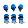 Easyget Arcade Push Button Set - 6 Piece HAPP Type, 30MM, Blue, Plastic, Model EA-MS-BUT-01 for Mame/Jamma Video Games