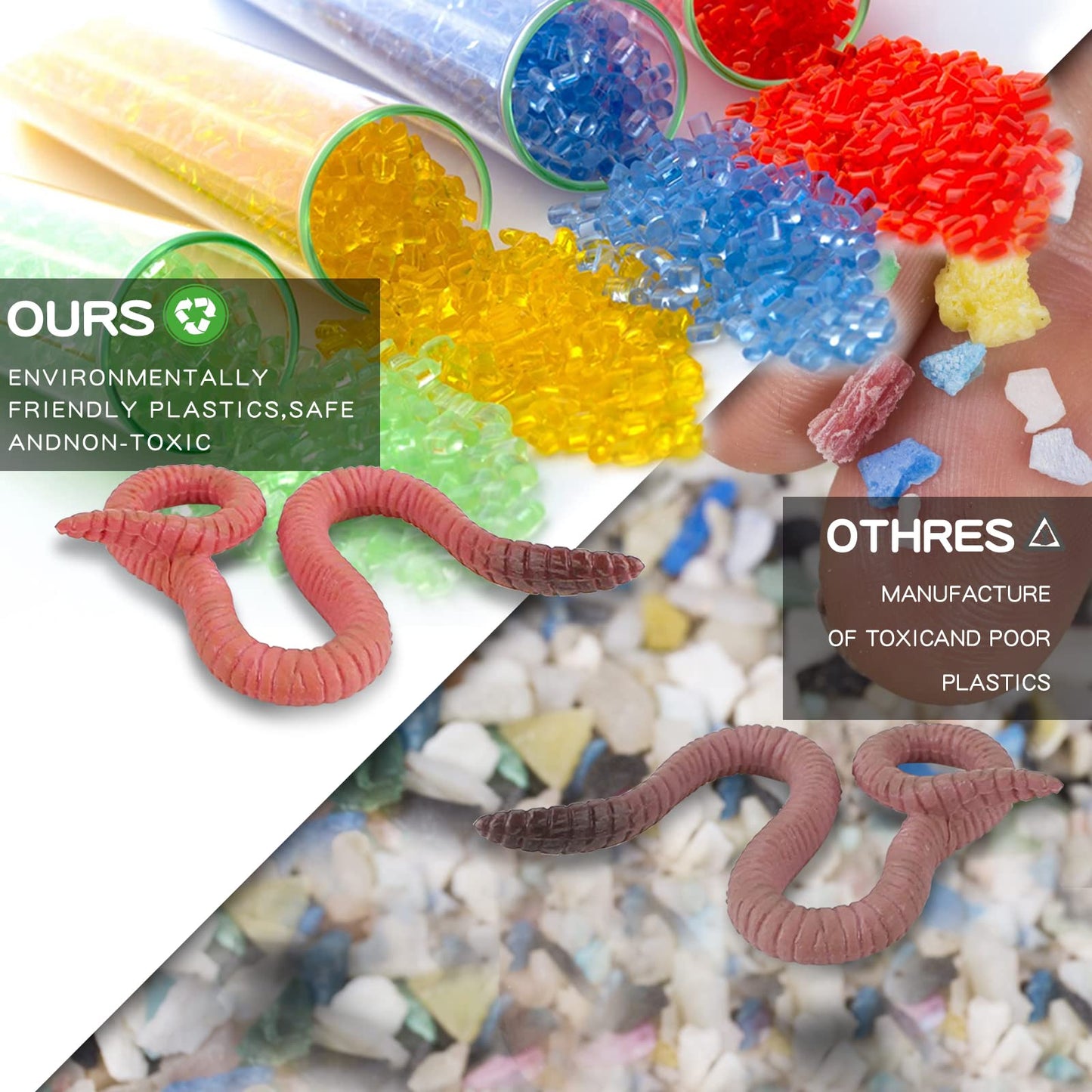 Life Cycle of Earthworm Toys Earthworm Life Cycle Figurines Set Realistic Preschool Animals Figures Eduactional Project Diorama Model Toy for Kids