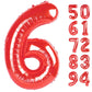 Red 6 Balloon, Number Balloon 40 Inch, For Red And Black Transformers Marvel Ladybug Party Supplies 6Th Balloons For Birthday, 6