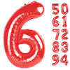 Red 6 Balloon, Number Balloon 40 Inch, For Red And Black Transformers Marvel Ladybug Party Supplies 6Th Balloons For Birthday, 6