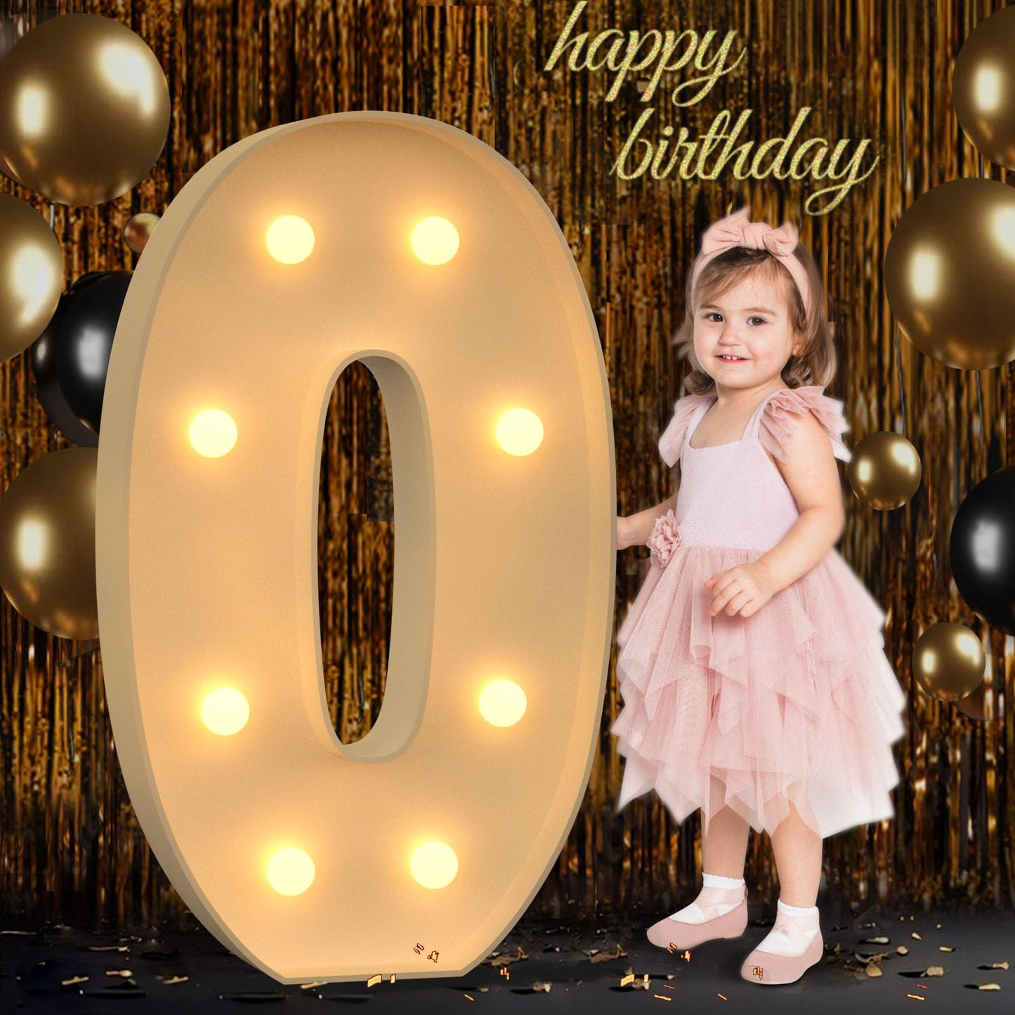 3Ft Marquee Numbers, Light Up Numbers 0 For 10Th 20Th 50Th Birthday Decorations, Big Numbers For Party Decorations, Large Light