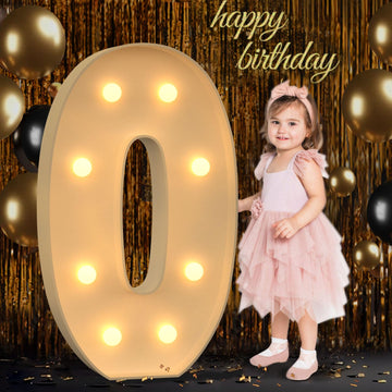 3Ft Marquee Numbers, Light Up Numbers 0 For 10Th 20Th 50Th Birthday Decorations, Big Numbers For Party Decorations, Large Light