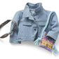 American Girl Truly Me 18-Inch Doll Accessories Jean Jacket, Printed Purse, And Leopard-Print Headband, For Ages 6+