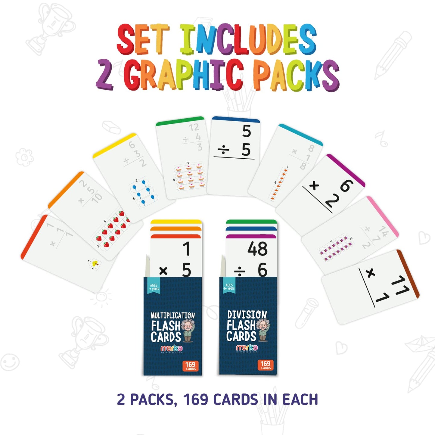 Merka Mathematics Flash Cards, 338 Cards In Total, Math Flash Cards, Multiplication And Division Flashcards, Multiplication Flashcards For 3Rd Grade