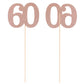 Gexolenu No 60, 10 Pack Double-Sided Rose Gold Glitter 60Th Birthday Centerpieces For Tables, Number 60 Birthday Table Toppers P