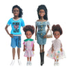 Chioldilly Interactive Family Toy Fun Action Figures Set, Imaginative Educational Family Doll Play, For Kids 3+(Editions E)