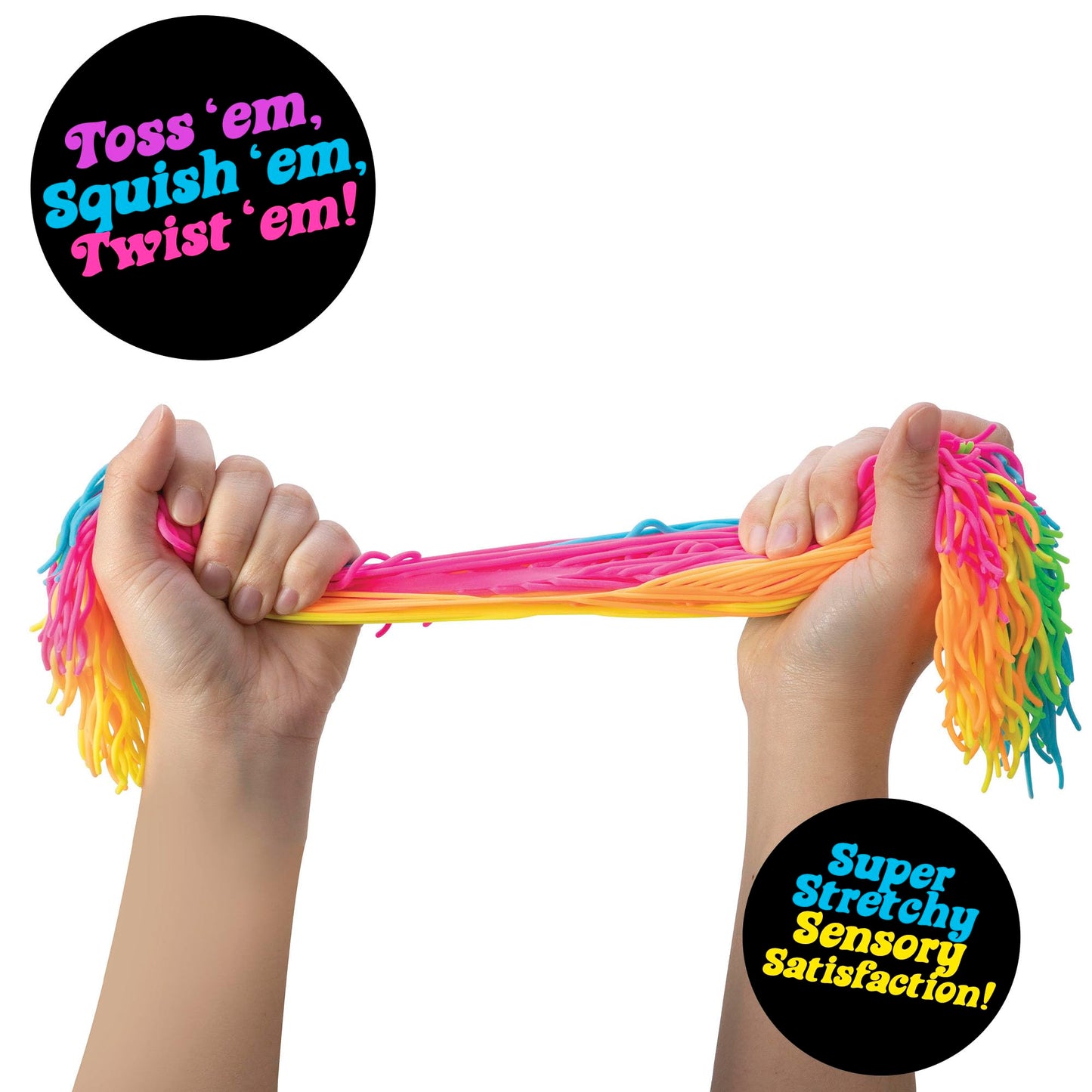 Schylling Needoh Ramen Noodlies - Sensory Squeeze Toy - Contains 5 Noodle Clumps - 8.5'' Long - Multicolored (Pack Of 1)