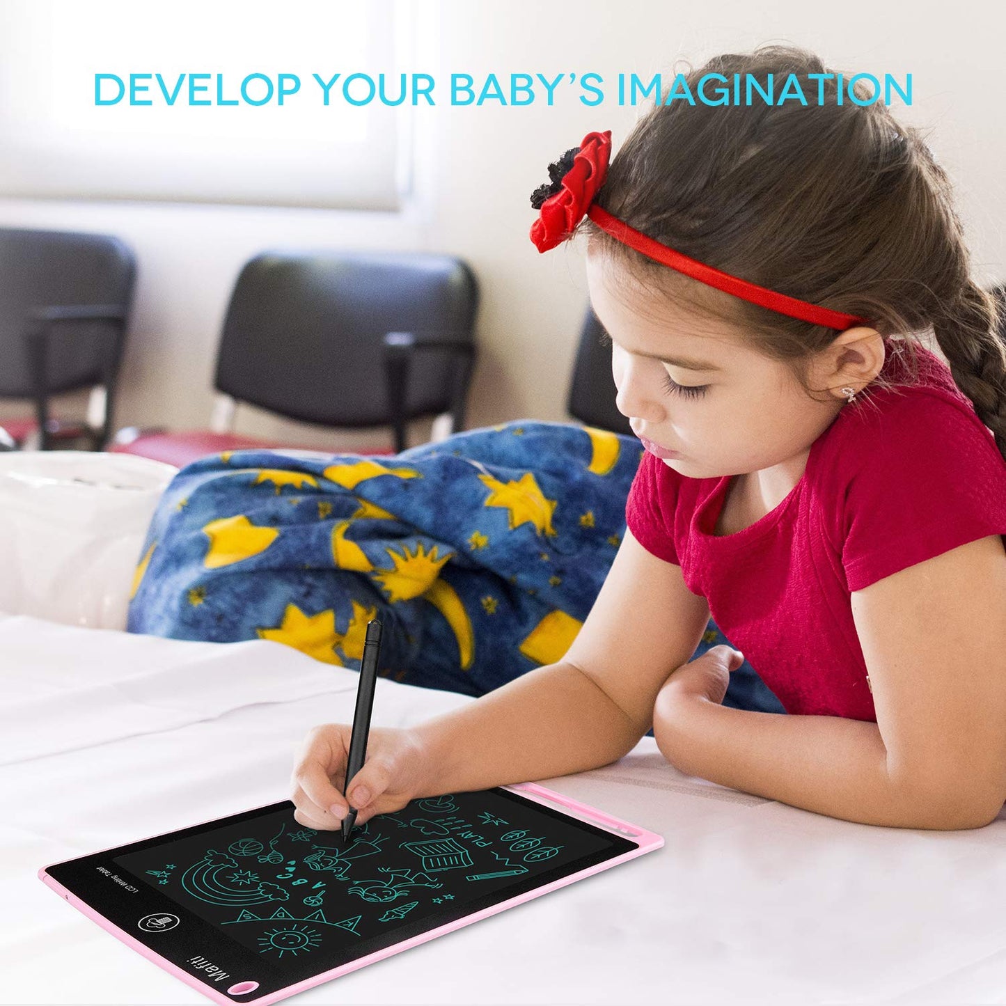 Mafiti LCD Writing Tablet 8.5 Inch Electronic Writing Drawing Pads Portable Doodle Board Gifts for Kids Toys for Girls Pink