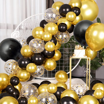 Black Gold Balloons Fiol Balloons Arch Set For New Year Wedding Birthday Party Baby Shower Party Background Decoration