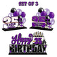 Lingteer Happy 35Th Birthday Purple Acrylic Table Topper Centerpieces Set - Cheers To 35 Years Old Birthday 35Th Bday Party Gift Decorations.