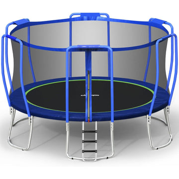 Zupapa Trampolines No-Gap Design 1500 LBS Weight Capacity 16 15 14 12 10 8FT for Kids Children with Safety Enclosure Net Outdoor
