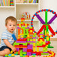 Pulsbery Educational Building Blocks For 3+ Kids (200 Pcs), Bright Bricks,Colorful Interlocking Train Block Set For Kids Prescho