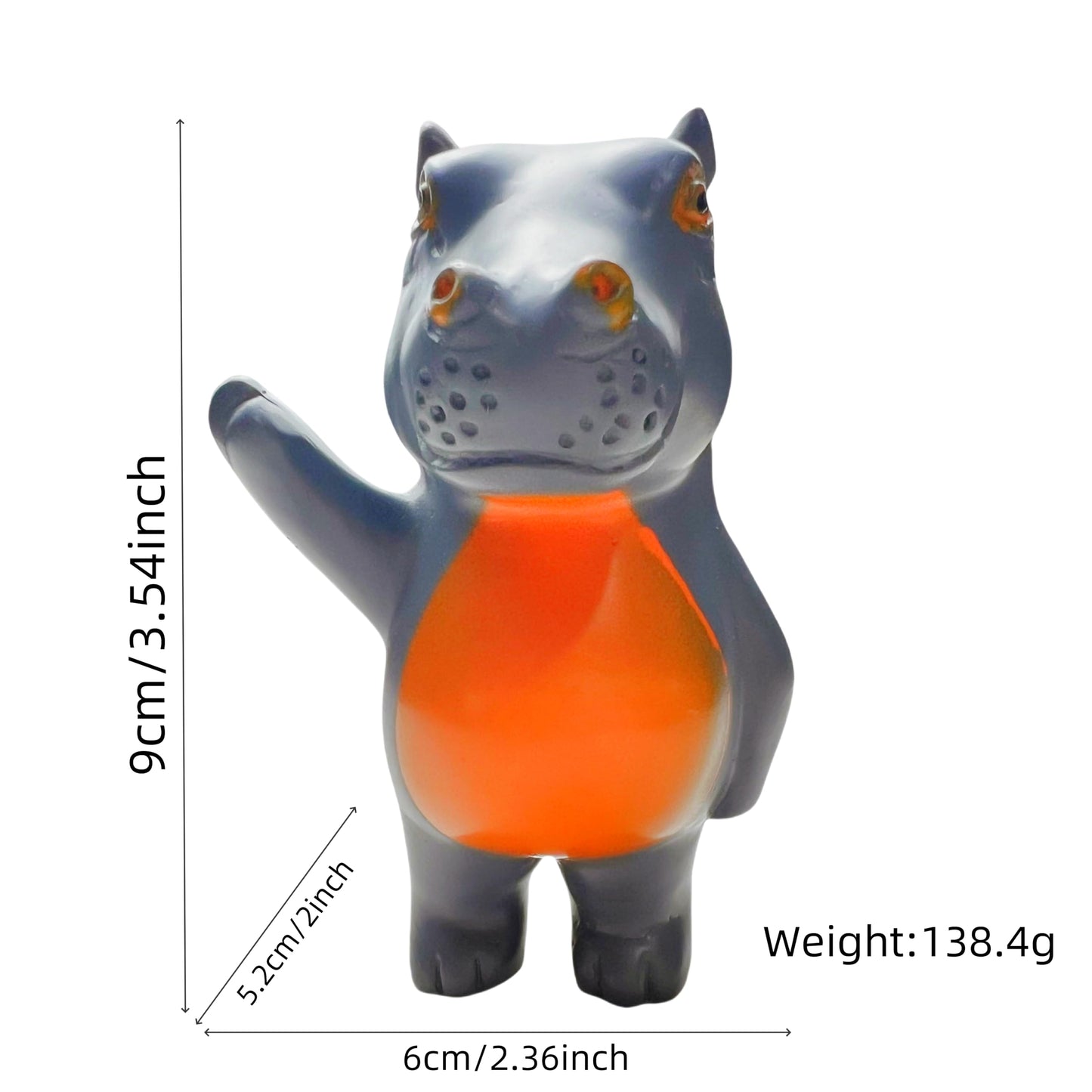 Jxueych Rebellious Hippo Figurine, Miniature Resin Hippo Standing 3.5 Inch, Adorable Mini Hippo - The Cutest Addition To Your De