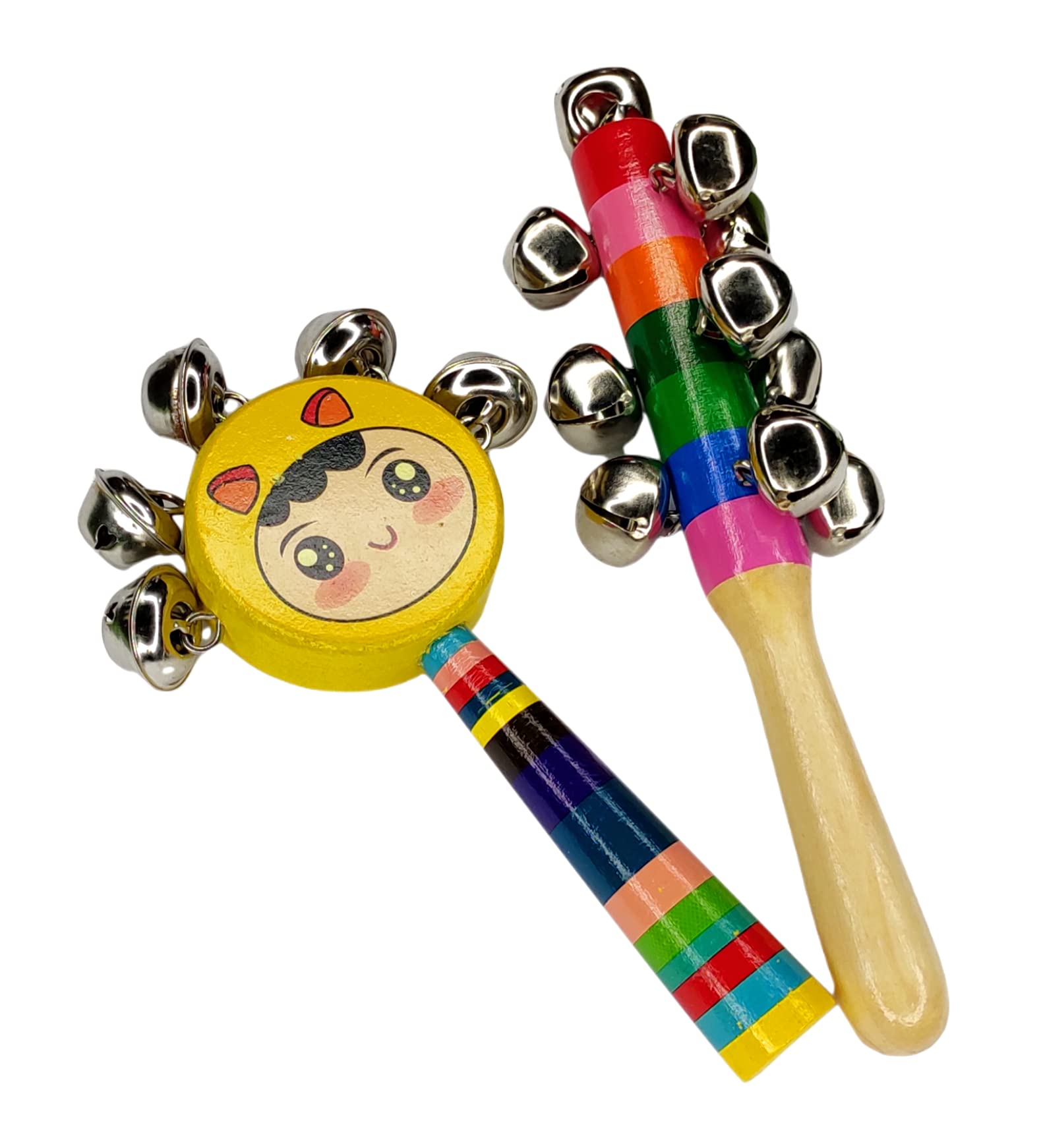 Vemlons Rattle Toys Wooden Non Toxic Colorful Rattle Toys For New Born Baby, Musical Infant Toy, Dugi Dugi Rattles Jhunjhuna/Ghu