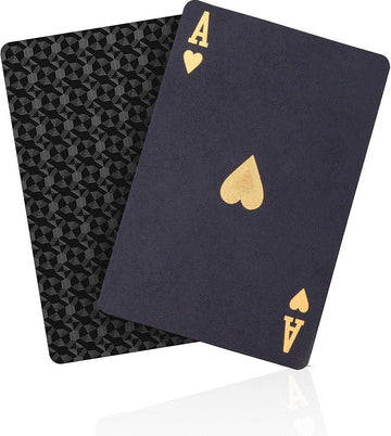 Acelion Waterproof Playing Cards, Plastic Playing Cards, Deck Of Cards, Gift Poker Cards (Black Diamond Cards)