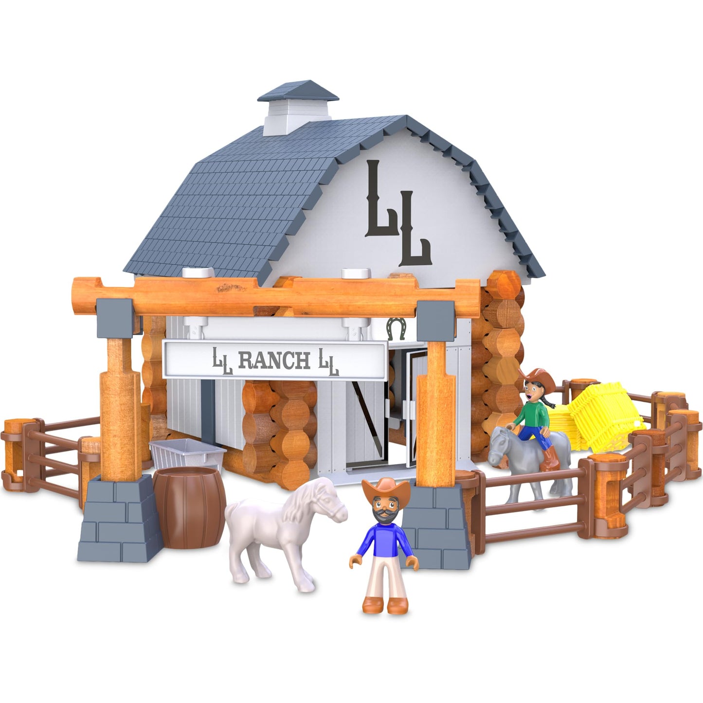 Lincoln Logs Big Sky Ranch Building Set - Wooden Multicolor Construction Toy - Model 00803