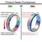 Anxiety Ring For Women Fidget Spinner Ring Fidget Toys Adults Titanium Stainless Steel Thumb Ring 6Mm Wide Rainbow Size 10