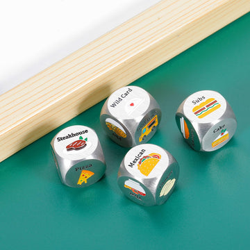 4 PCS Food Dice for Couples 50th 11th Anniversary Steel Gifts for Him Her Boyfriend Gifts from Girlfriend Bachelorette Gifts Bri