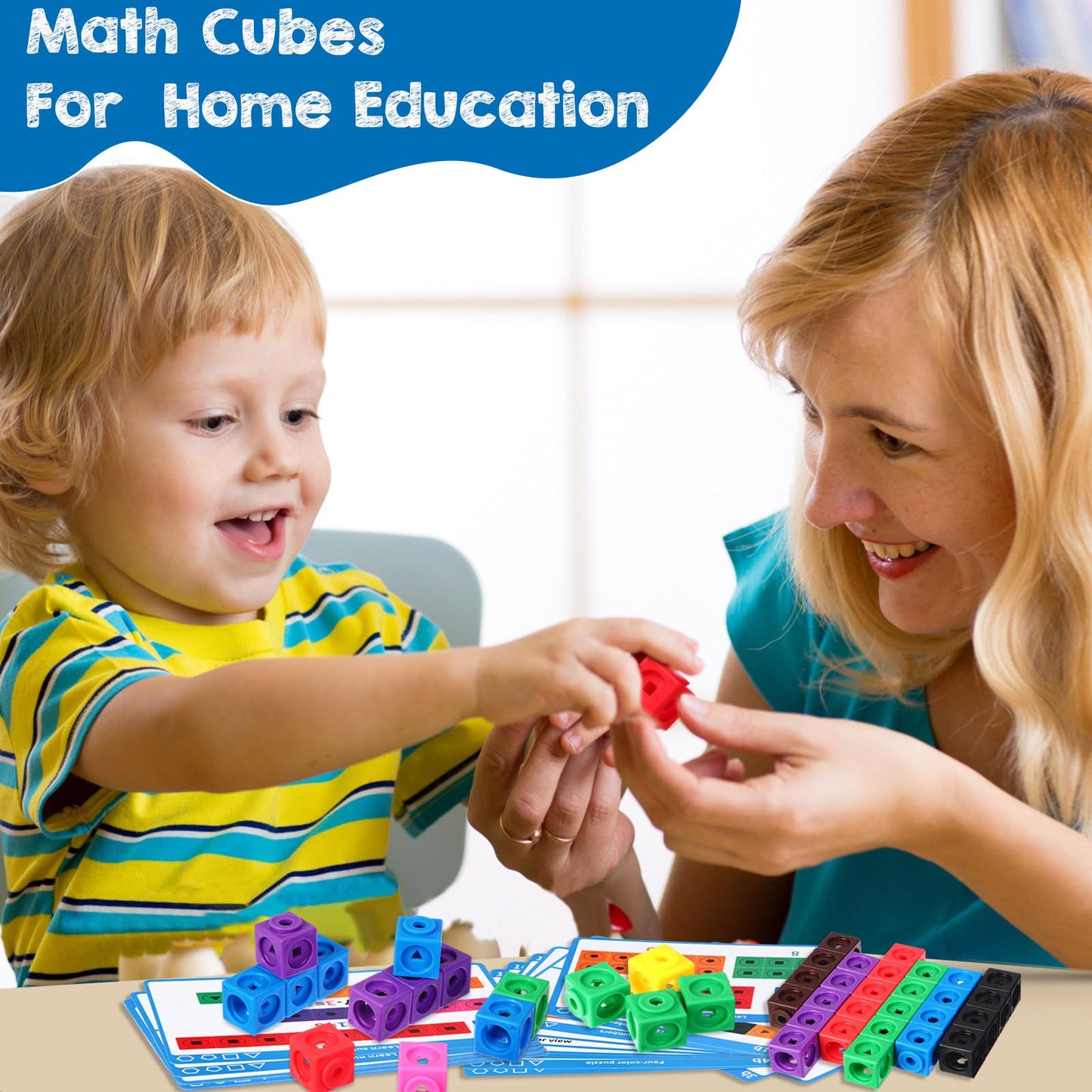 Libima 318 Pcs Math Counting Cubes Building Cubes Set with Stem Cards Linking Cubes Counting Blocks Manipulatives Math Preschool