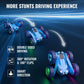 MaxTronic Remote Control Car - Rechargeable Stunt Crawler, 20km/h, 6.1"x6.1"x2.75", Blue, Model 989-81, LED