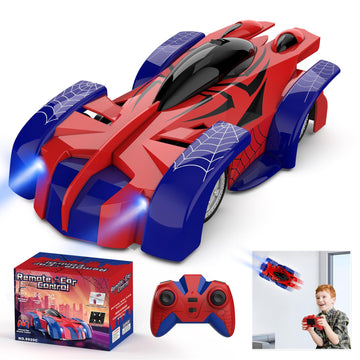 Aomifmik Wall Climbing Remote Control Car, 360 Rotating RC Stunt Car with Headlight, Rechargeable RC Car Toys for 3 4 5 6 7 8-12