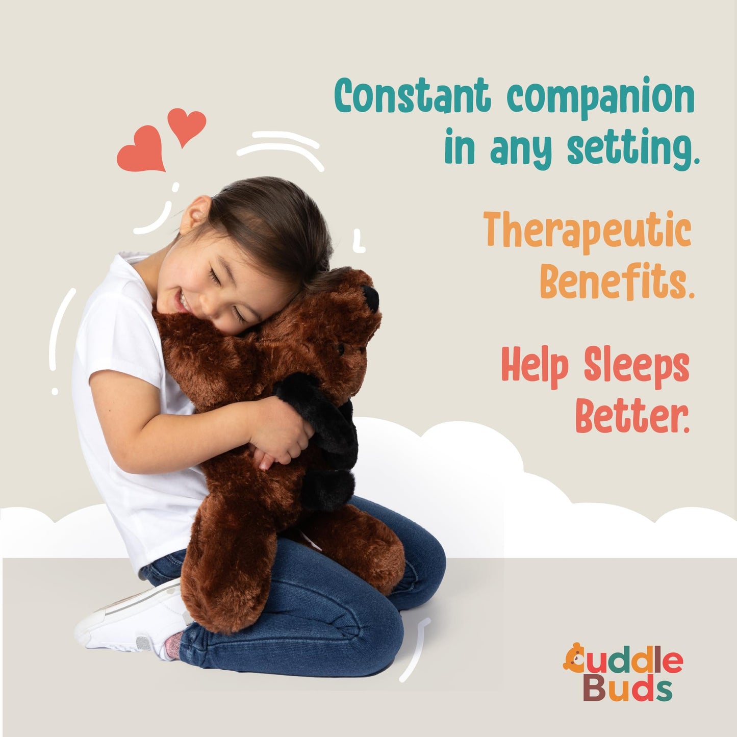Cuddle Buds 5Lbs Weighted Dog Stuffed Animal For Sensory Needs, 20'' Plush Dog, Weighted Stuffed Animals For Adults, Soft Plushie Toy