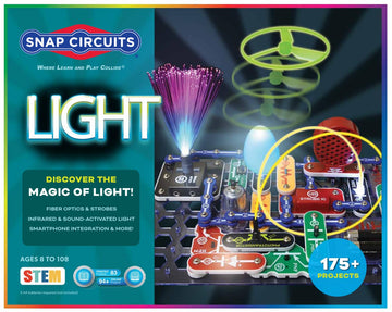 Snap Circuits Light Electronics Exploration Kit | Over 175 Exciting Stem Projects | Full Color Project Manual | 55+ Snap Circuits Parts | Stem Educational Toys For Kids 8+,Multi