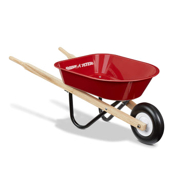 Radio Flyer Kid's Wheelbarrow, Red Wooden Toy, Steel Tray, Model W40Z, 1 Size