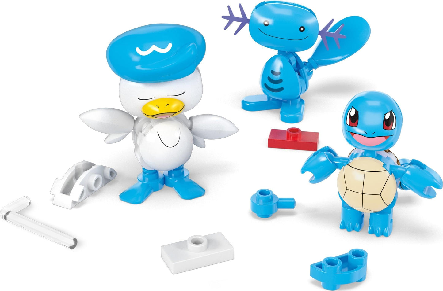 Mega Pok  Mon Action Figure Building Toys Set, Water-Type Trainer Team With 79 Pieces, 2 Inches Tall, For Kids
