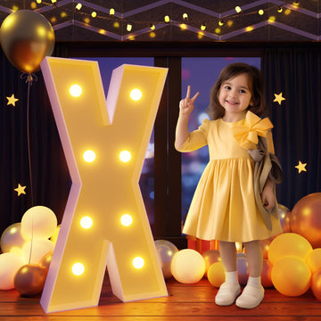 Imprsv 3Ft Marquee Light Up Letters X, Large Light Up Letters, Big Marquee Letters For Party Decorations Baby Shower Anniversary