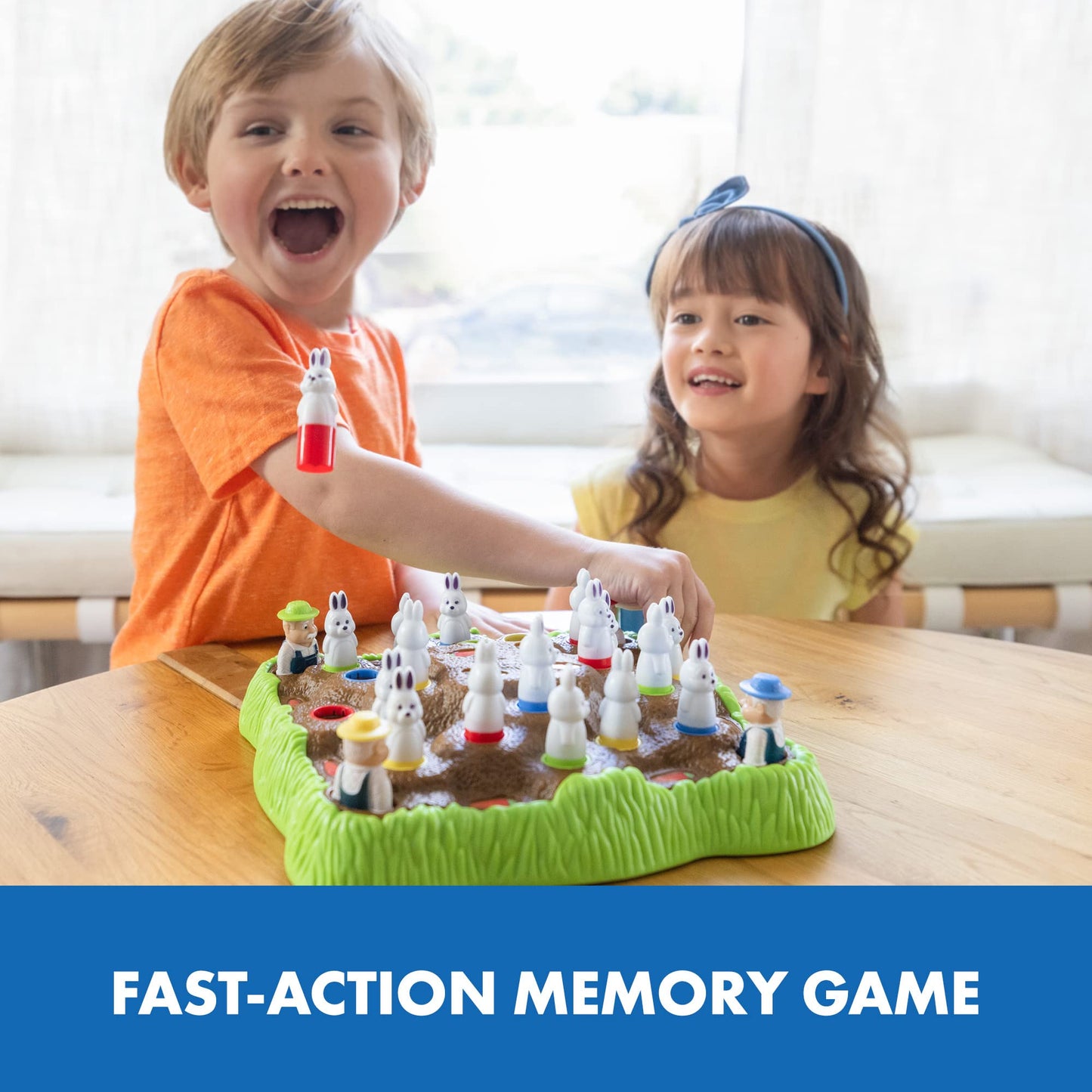 Educational Insights Bunny Hop Game - Memory & Color Recognition for Preschoolers, 10.1"x10.5"x3.3", Multi-color, Model 2910