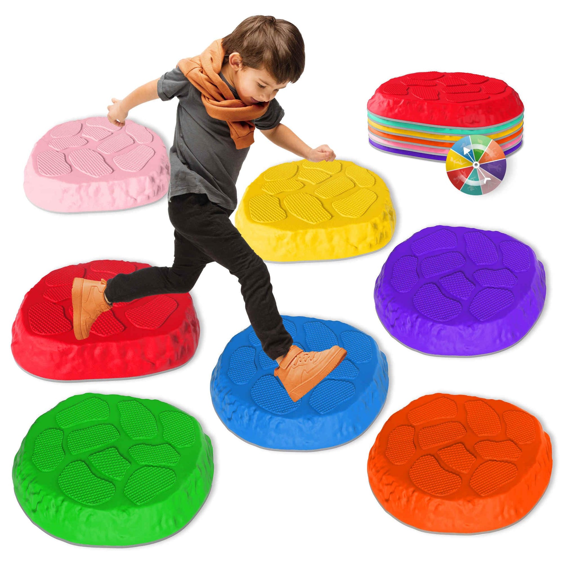 Smartyeen Stepping Stones For Kids,8/12 Pcs Durable Non-Slip Balance Stones Indoor Outdoor Toys For Toddlers Develope Kids Balance And Coordination Skills