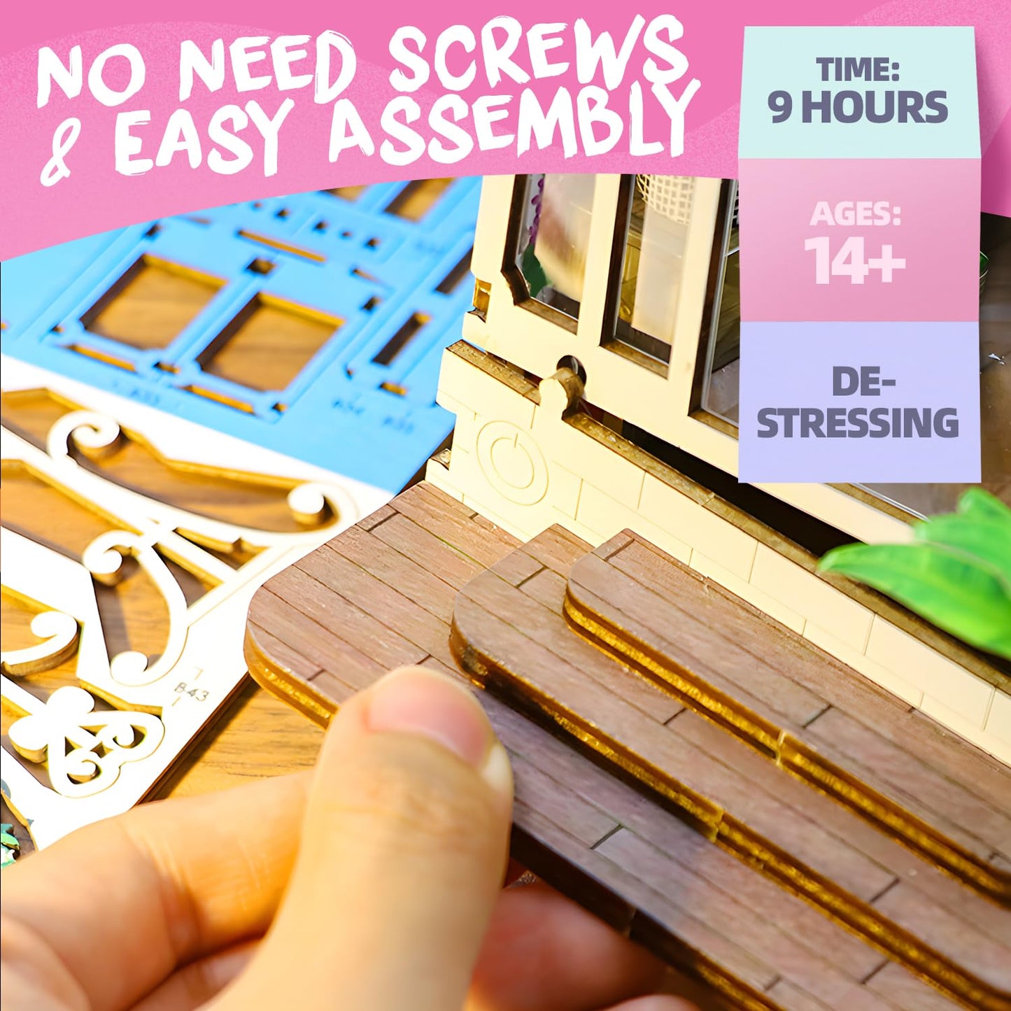 Diy Book Nook Kit, Diy Miniature House Kit With Led Lights, 3D Wooden Puzzle For Adults To Bulid, Mini House With Bookshelf Inse