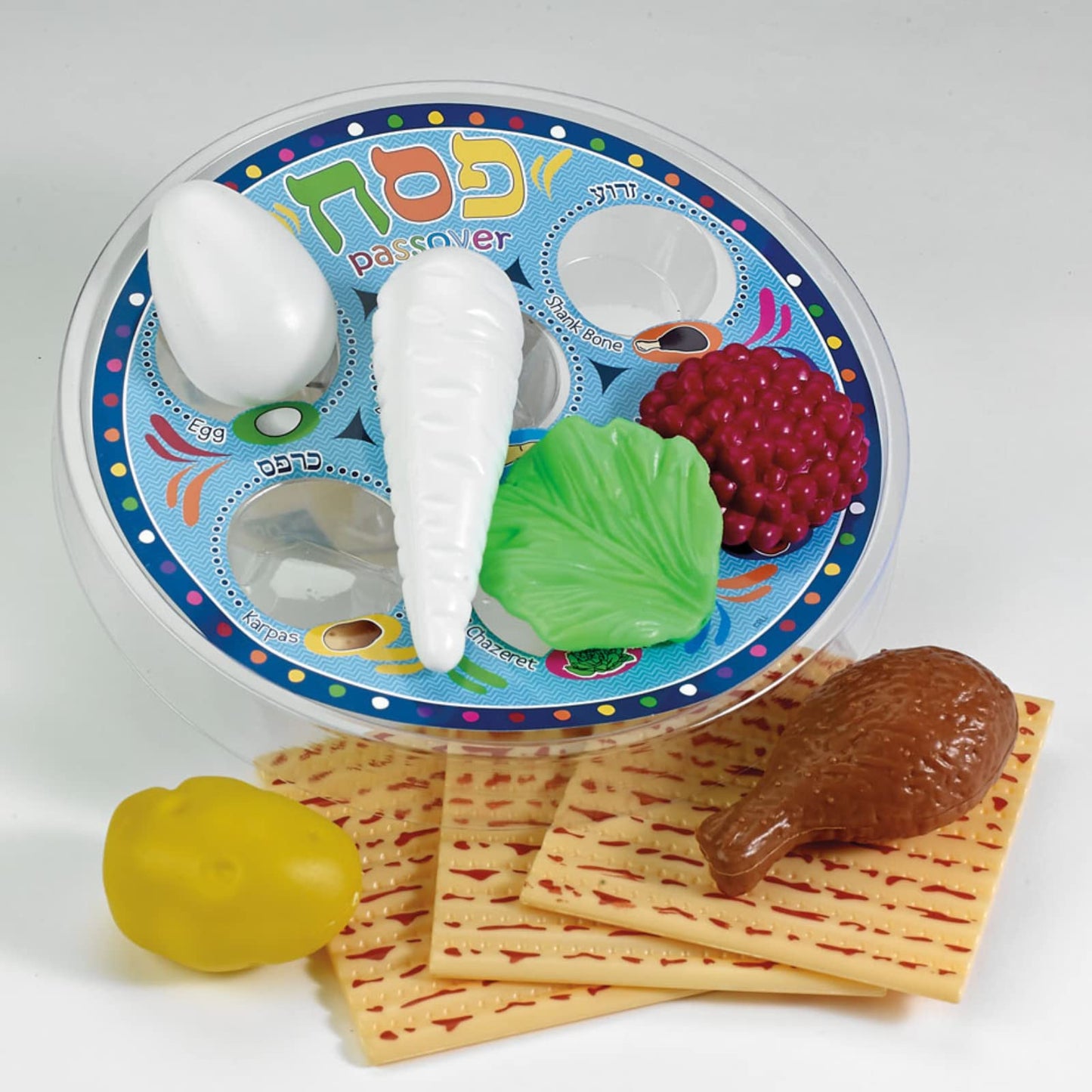 Rite Lite Passover Deluxe Play Seder Set , 10 Piece Gift Box Decor For Pesach Holiday - Fun For Kids And Family