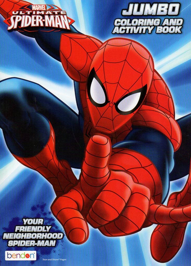 Coloring Activity Book Marvel Ultimate Spider-Man Jumbo Coloring & Activity Book - Multicolor - Medium Size, Paper Material