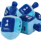 Aviv Judaica Stuffed Plush Dreidel With Rattle For Hanukkah - 6' X 3' Embroidered With The Hebrew Drydel Letters And English Transliteration My First Chanukah Gift - Pack Of 6