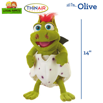 Living Puppets 14-Inch Baby Dinosaur Hand Puppet - Fine European Design, Ultra-Soft And Cuddly, Promotes Child Development, Safe